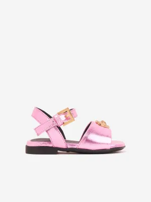 Versace Girls Heart Logo Sandals in Pink