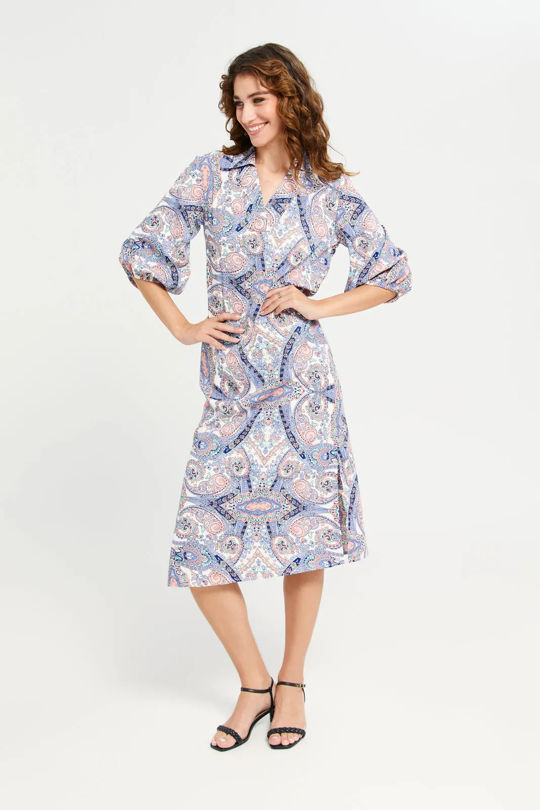 Women Assorted Long Sleeve Kaftan Printed Dress