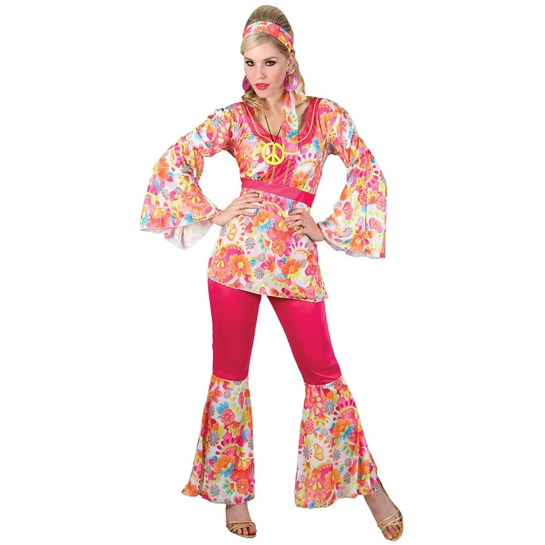 Womens Hippie Honey Party Fancy Dress Halloween Costume