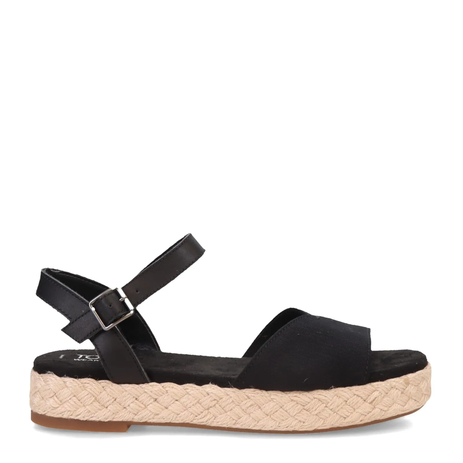 Women's Shoes TOMS ABBY Flatform Espadrille Sandals 10020814 BLACK