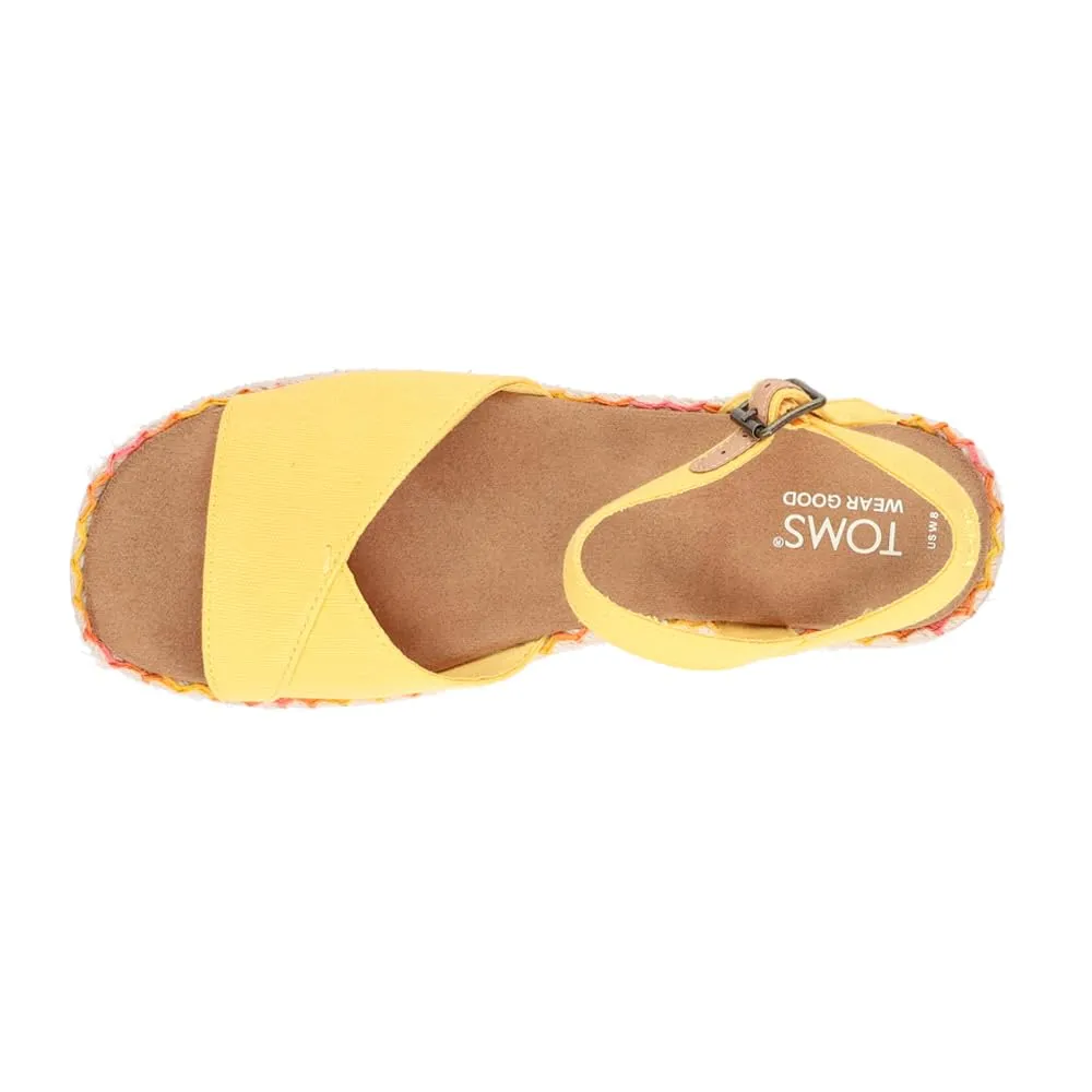 Women's Shoes TOMS ABBY Flatform Espadrille Sandals 10020816 YELLOW