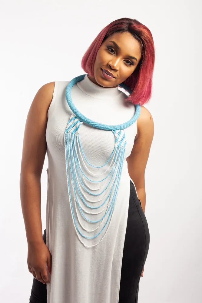 Zulu Hoop and Layered Necklace with Earrings Set- Five colours